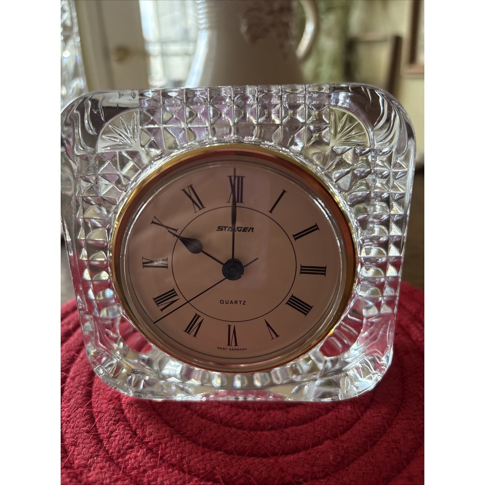 VTG Staiger Quartz Clock West Germany Crystal Body France Vintage Works Battery